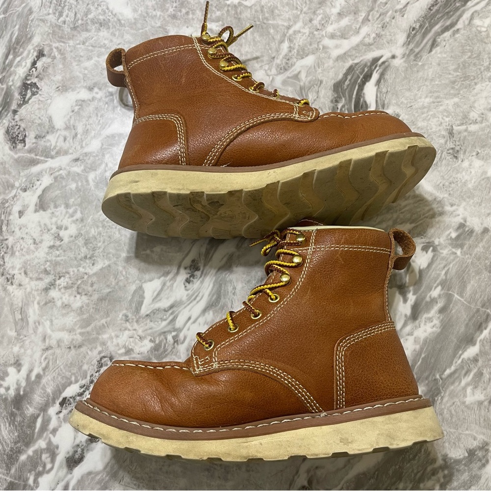 Men's Leather 6" Steel Toe Work Boots Oil Resistant Herman Survivors Oakridge - Picture 3 of 9